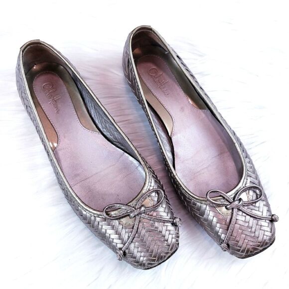 Cole Haan Silver Woven Ballet Flats - Picture 1 of 5